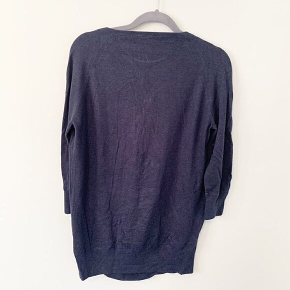 Vince dark navy blue 3/4 sleeve thin lightweight sweater - Medium - Picture 4 of 7